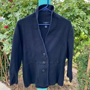 Black Alfani Fitted Button-Up Sweater